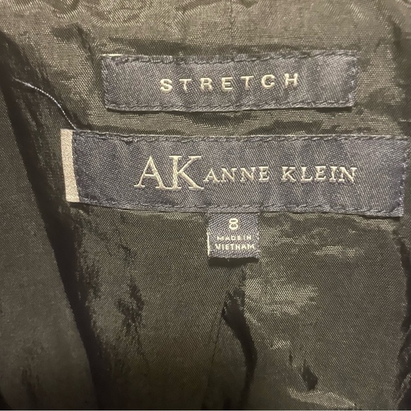 Size 8 Stretch Ann Klein Black Blazer A2 - Picture 4 of 6